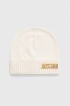 Вовняна шапка Moschino колір бежевий вовна (3403569) Вовняна шапка Moschino колір бежевий вовна (3403569)