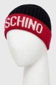 Вовняна шапка Moschino колір червоний вовна