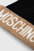 Вовняна шапка Moschino колір бежевий вовна (3403578)