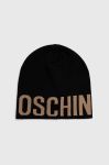 Вовняна шапка Moschino колір бежевий з тонкого трикотажу вовна (3403582) Вовняна шапка Moschino колір бежевий з тонкого трикотажу вовна (3403582)