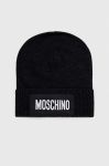 Кашемірова шапка Moschino колір чорний вовна Кашемірова шапка Moschino колір чорний вовна