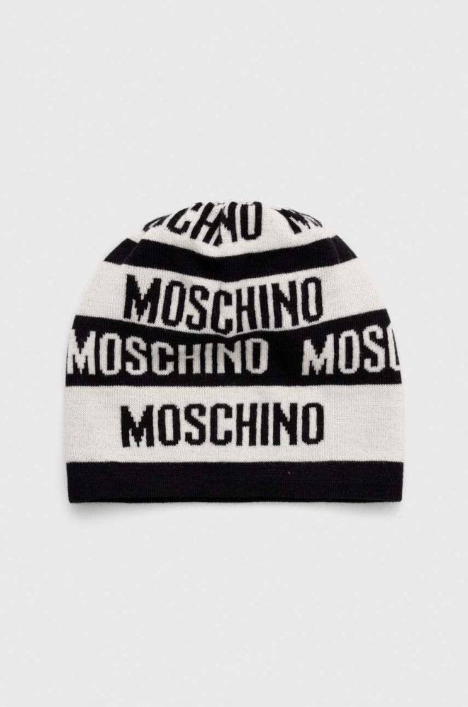 Вовняна шапка Moschino колір білий вовна (3597560)