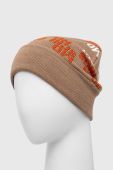 Вовняна шапка Moschino колір бежевий вовна (3403589)