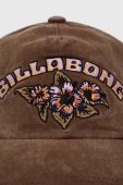 Бавовняна бейсболка Billabong колір коричневий з аплікацією