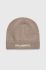 Кепка з домішкою вовни Karl Lagerfeld колір бежевий з тонкого трикотажу