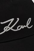 Бавовняна бейсболка Karl Lagerfeld колір чорний з аплікацією (3348462) Бавовняна бейсболка Karl Lagerfeld колір чорний з аплікацією (3348462)