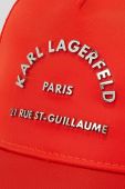 Кепка Karl Lagerfeld колір червоний з аплікацією