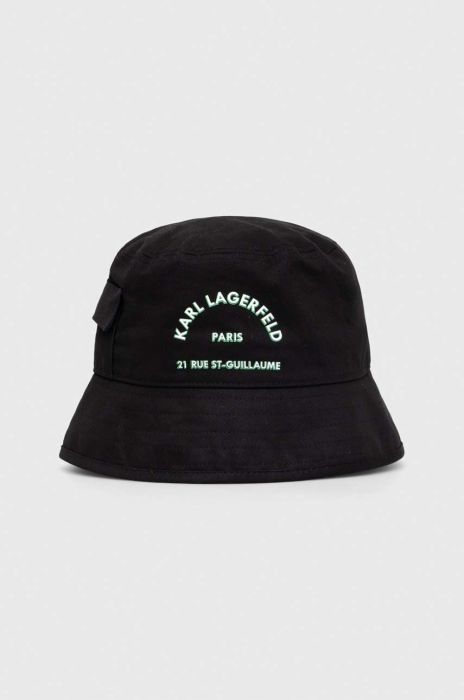 Бавовняний капелюх Karl Lagerfeld колір чорний з бавовни