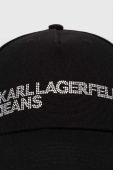 Бавовняна бейсболка Karl Lagerfeld Jeans колір чорний з аплікацією (3347135)