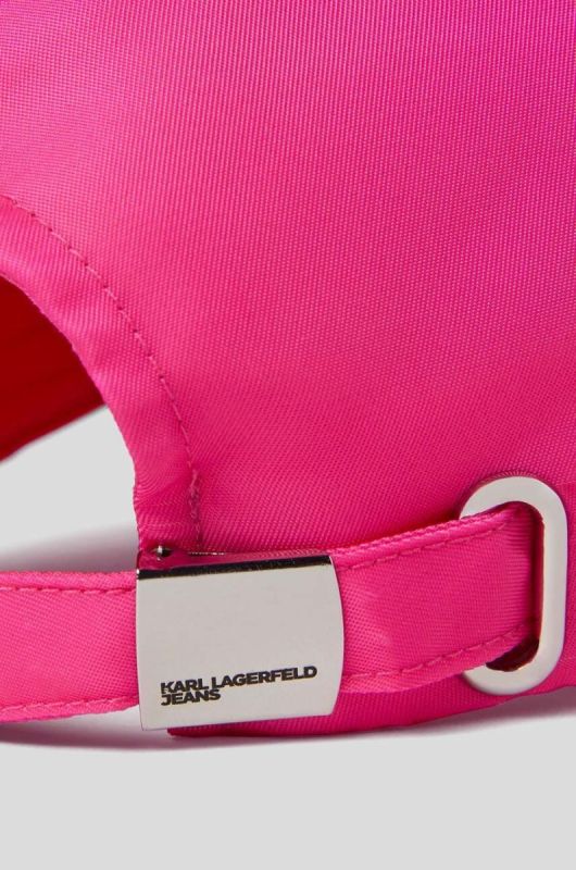 Кепка Karl Lagerfeld Jeans колір рожевий з аплікацією фото 2