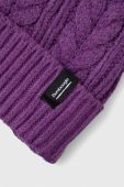 Шапка з домішкою вовни Bomboogie колір фіолетовий