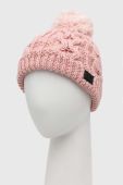 Шапка з домішкою вовни EA7 Emporio Armani колір рожевий з товстого трикотажу