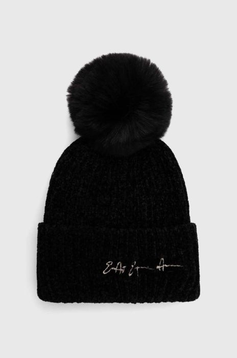 Шапка EA7 Emporio Armani колір чорний з товстого трикотажу (3445767)