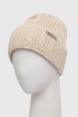 Шапка Columbia колір бежевий з товстого трикотажу (3492562)