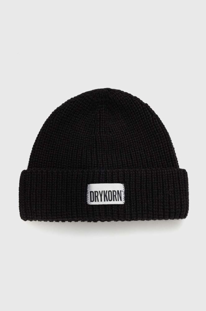 Вовняна шапка Drykorn колір чорний вовна
