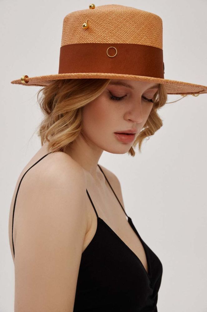 Капелюх LE SH KA headwear Brown Gold Canotier колір коричневий