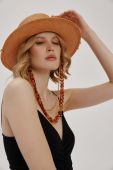 Капелюх LE SH KA headwear Brown Gold Canotier колір коричневий