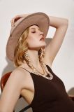 Капелюх LE SH KA headwear Grey Gold Canotier колір сірий