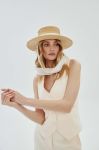 Капелюх LE SH KA headwear White Canotier колір бежевий Капелюх LE SH KA headwear White Canotier колір бежевий