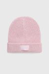 Вовняна шапка Juicy Couture колір рожевий вовна Вовняна шапка Juicy Couture колір рожевий вовна