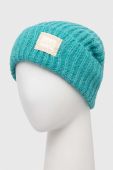 Шапка з домішкою вовни Liu Jo колір зелений з товстого трикотажу