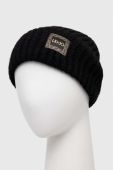 Шапка з домішкою вовни Liu Jo колір чорний з товстого трикотажу