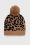Шапка Liu Jo колір коричневий вовна Шапка Liu Jo колір коричневий вовна