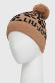 Шапка Liu Jo колір коричневий вовна