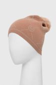 Шапка Liu Jo колір рожевий з тонкого трикотажу (3557732)