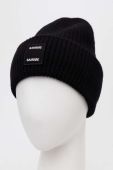 Вовняна шапка Samsoe Samsoe колір чорний з товстого трикотажу вовна (3511638) Вовняна шапка Samsoe Samsoe колір чорний з товстого трикотажу вовна (3511638)