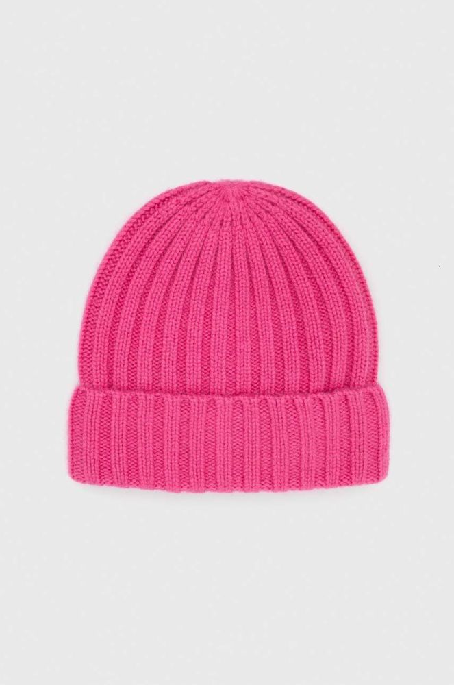 Кашемірова шапка Samsoe Samsoe колір рожевий вовна