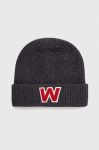 Вовняна шапка Weekend Max Mara колір сірий з товстого трикотажу вовна Вовняна шапка Weekend Max Mara колір сірий з товстого трикотажу вовна