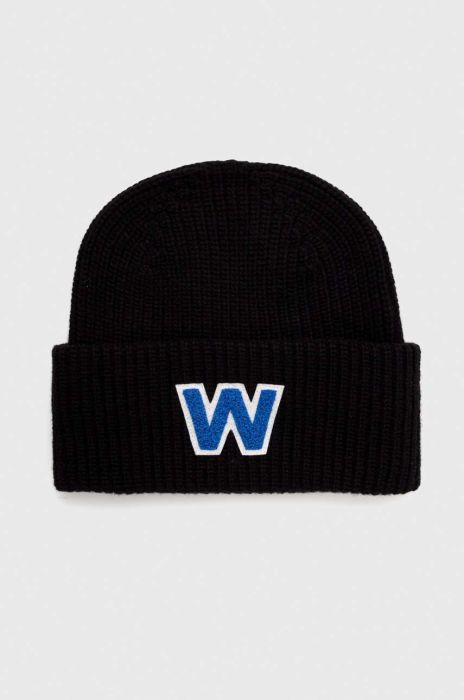 Вовняна шапка Weekend Max Mara колір чорний з товстого трикотажу вовна Вовняна шапка Weekend Max Mara колір чорний з товстого трикотажу вовна