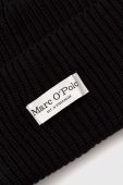 Бавовняна шапка Marc O'Polo колір чорний з товстого трикотажу з бавовни