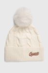 Шапка Guess колір бежевий з тонкого трикотажу (3503807) Шапка Guess колір бежевий з тонкого трикотажу (3503807)