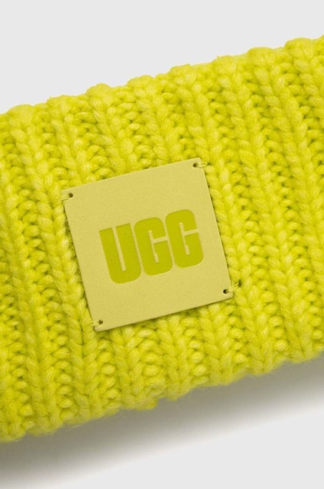 Пов'язка з домішкою вовни UGG колір зелений фото 2