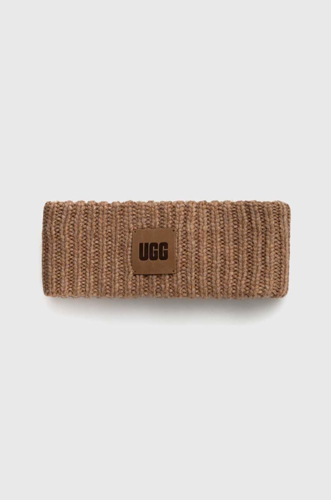 Пов'язка з домішкою вовни UGG колір коричневий