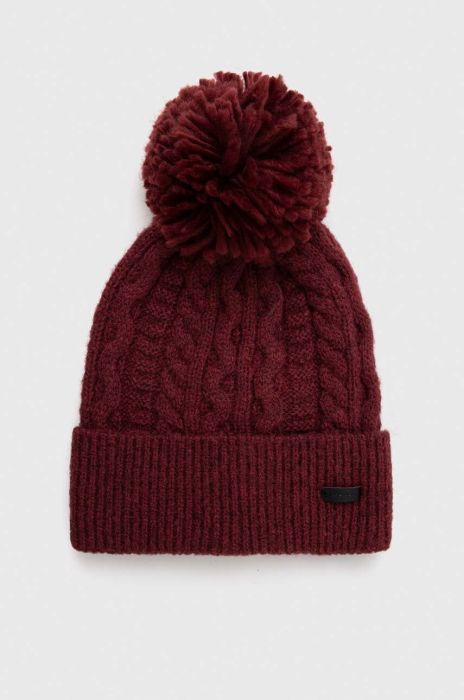 Шапка Pepe Jeans Tallis колір бордовий з товстого трикотажу