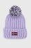 Шапка з домішкою вовни Napapijri колір фіолетовий з товстого трикотажу (3550196)