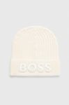 Вовняна шапка BOSS колір білий вовна Вовняна шапка BOSS колір білий вовна