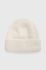 Шапка з домішкою вовни BOSS колір білий з товстого трикотажу