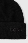 Шапка з домішкою вовни BOSS колір чорний з товстого трикотажу (3481355)