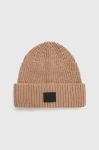 Шапка з домішкою вовни AllSaints колір бежевий Шапка з домішкою вовни AllSaints колір бежевий