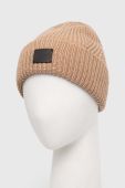 Шапка з домішкою вовни AllSaints колір бежевий