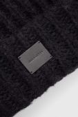 Вовняна шапка AllSaints колір чорний вовна