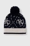 Шапка з домішкою вовни Guess колір синій (3489285) Шапка з домішкою вовни Guess колір синій (3489285)