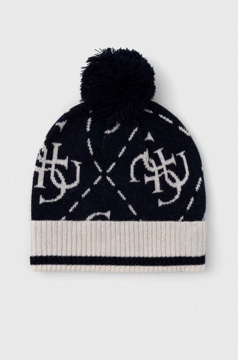 Шапка з домішкою вовни Guess колір синій (3489285)