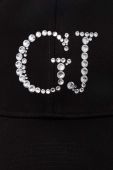 Бавовняна бейсболка Guess колір чорний з аплікацією (3489294)