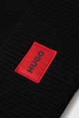 Вовняна шапка HUGO колір чорний з товстого трикотажу вовна (3506960) Вовняна шапка HUGO колір чорний з товстого трикотажу вовна (3506960)