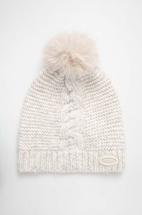 Шапка з домішкою вовни Guess колір сірий з тонкого трикотажу (3519810)